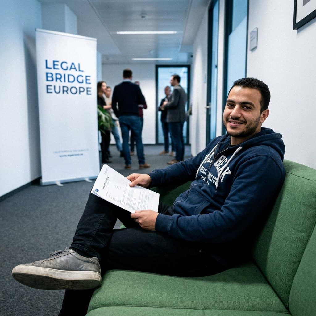 Client after receiving legal support documents